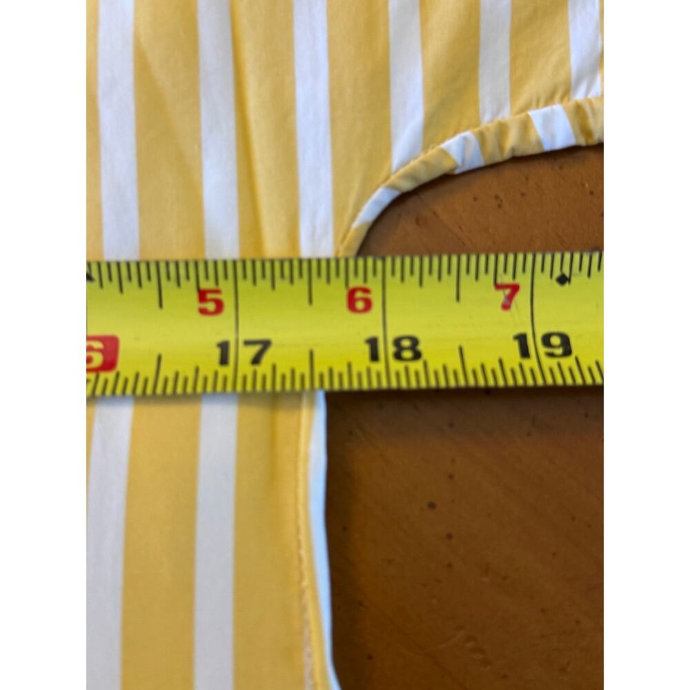 Akris Punto Kodak Stripe Poplin Blouse Kimono Sleeve Yellow White Size 2 - Picture 8 of 9